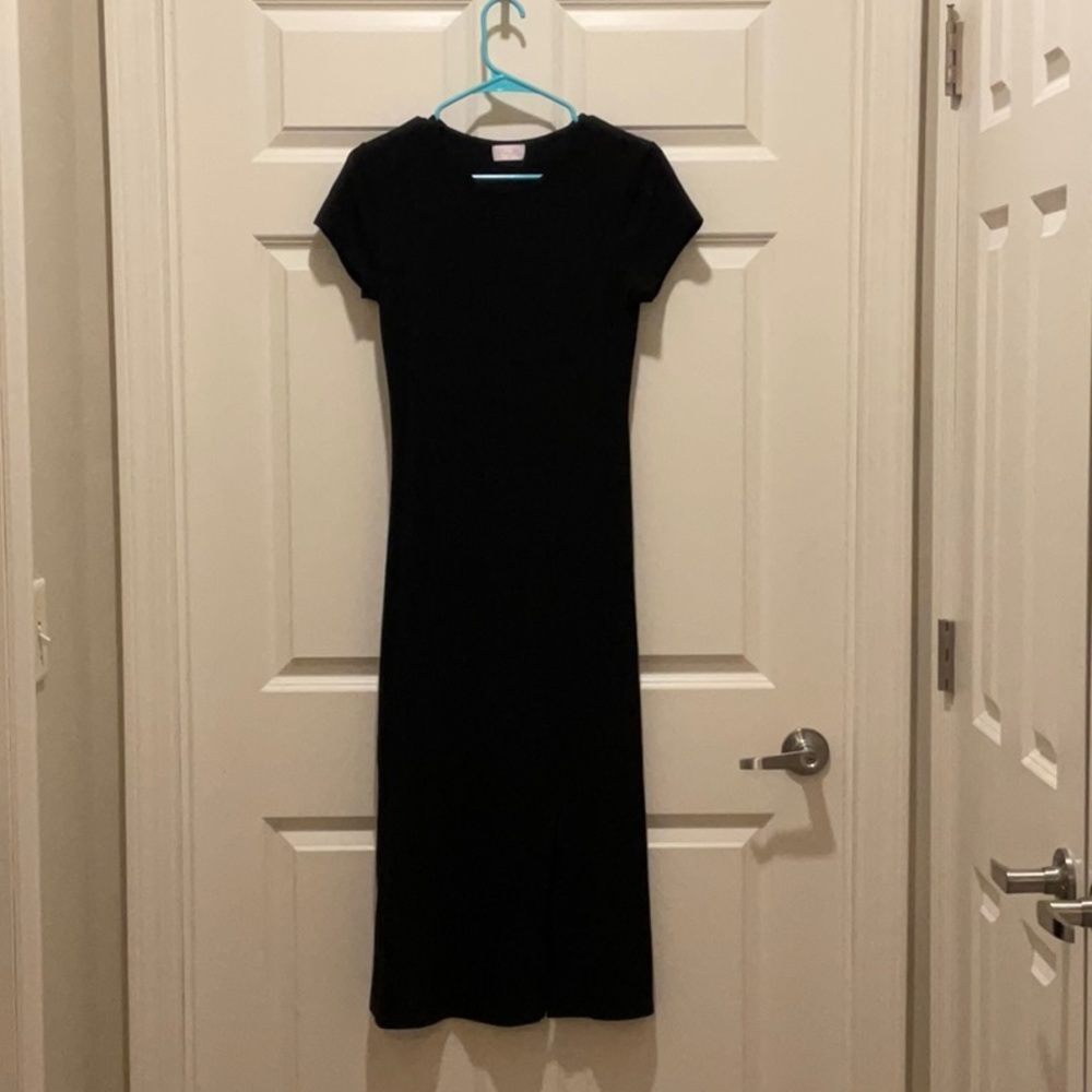 Black Pink Lily Dress
